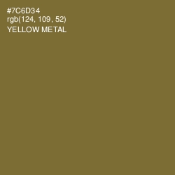 #7C6D34 - Yellow Metal Color Image